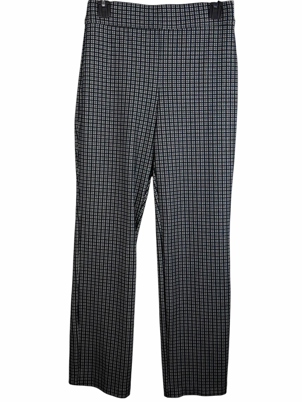 Spanx | Black White Micro Check Ponte Slim Straight Pants